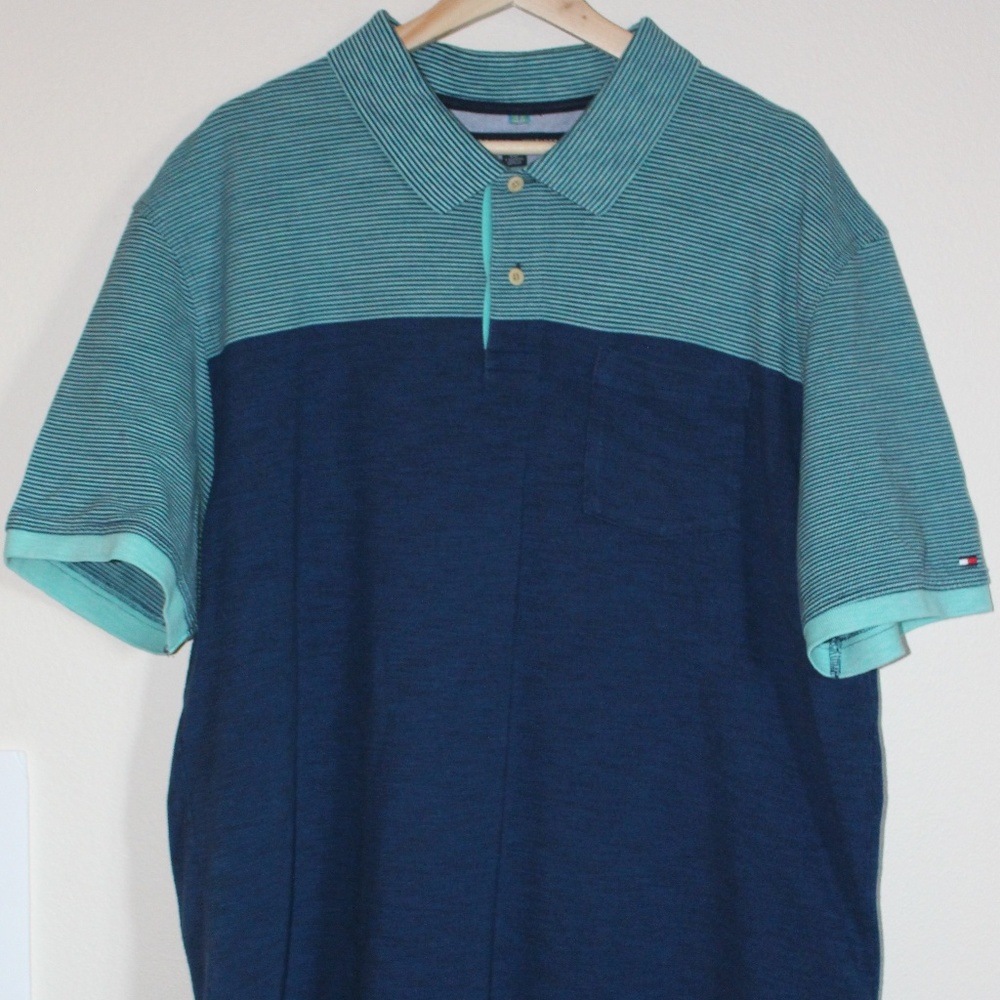 Tommy Hilfiger Polo Light blue Stripes/ Blue - XXL